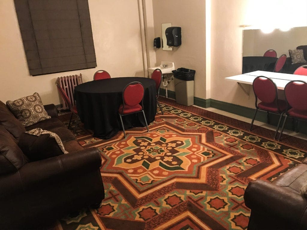 One of the dressing rooms in the basement of the theatre.