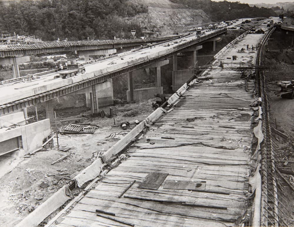 The skeleton of the bridge systems near Wheeling Tunnel.