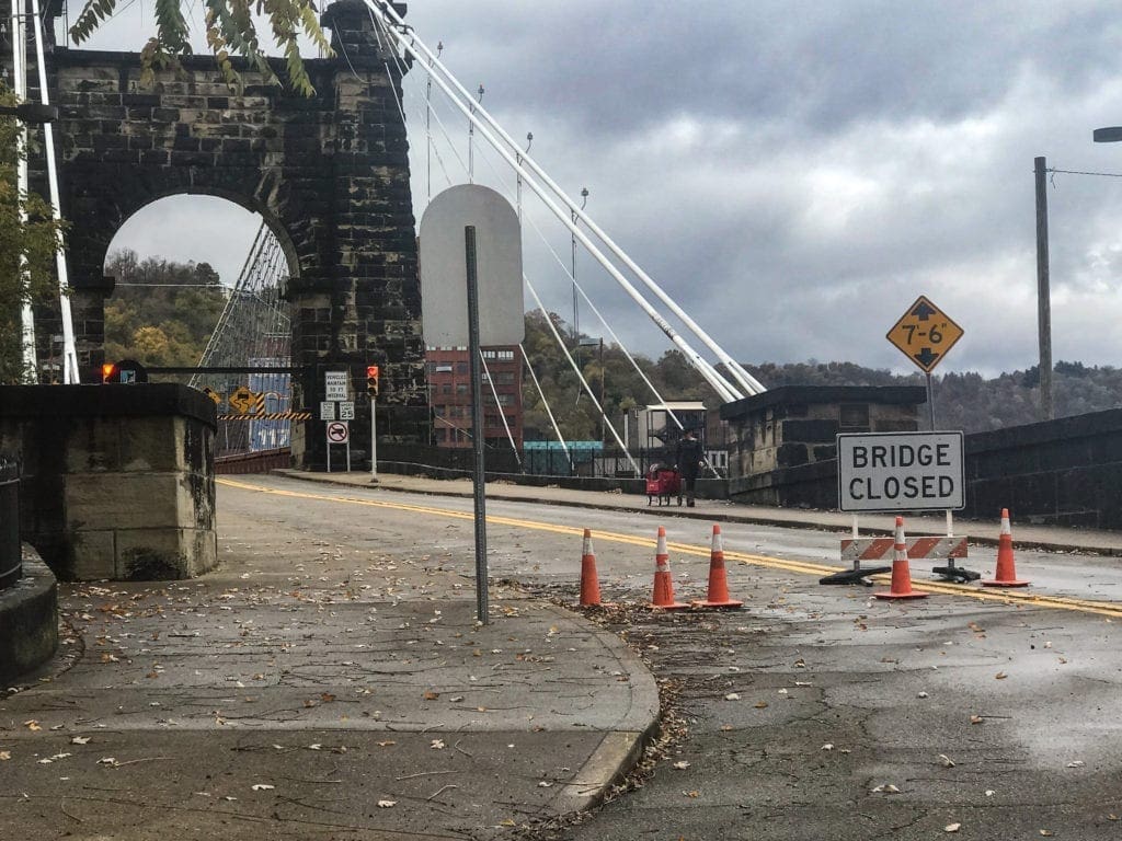 A bridge that is closed.