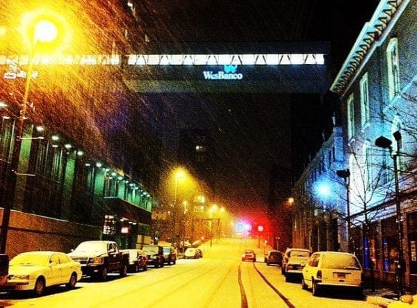 The first snowfall of the winter season.