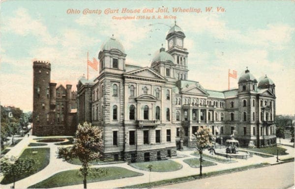 A post card of the former city-county building.