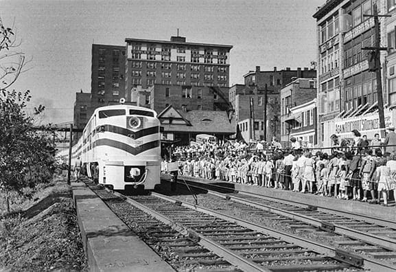 The Wheeling train yard also featured passenger trains.