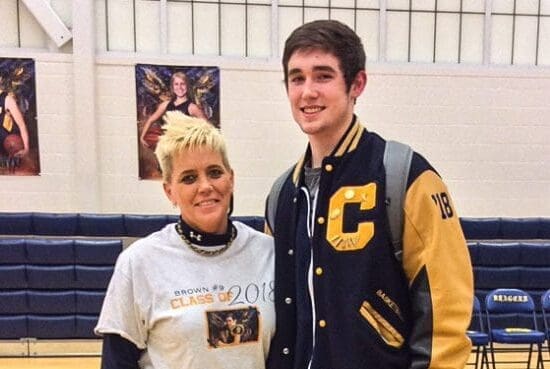 A mother and her son.