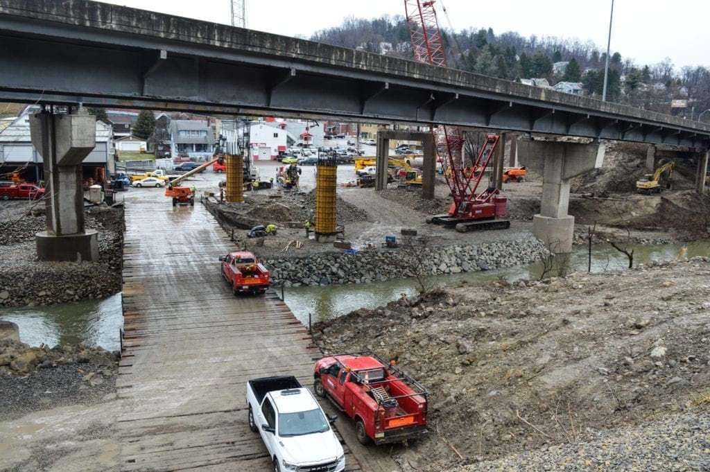 The headquarters of a major highway construction project.