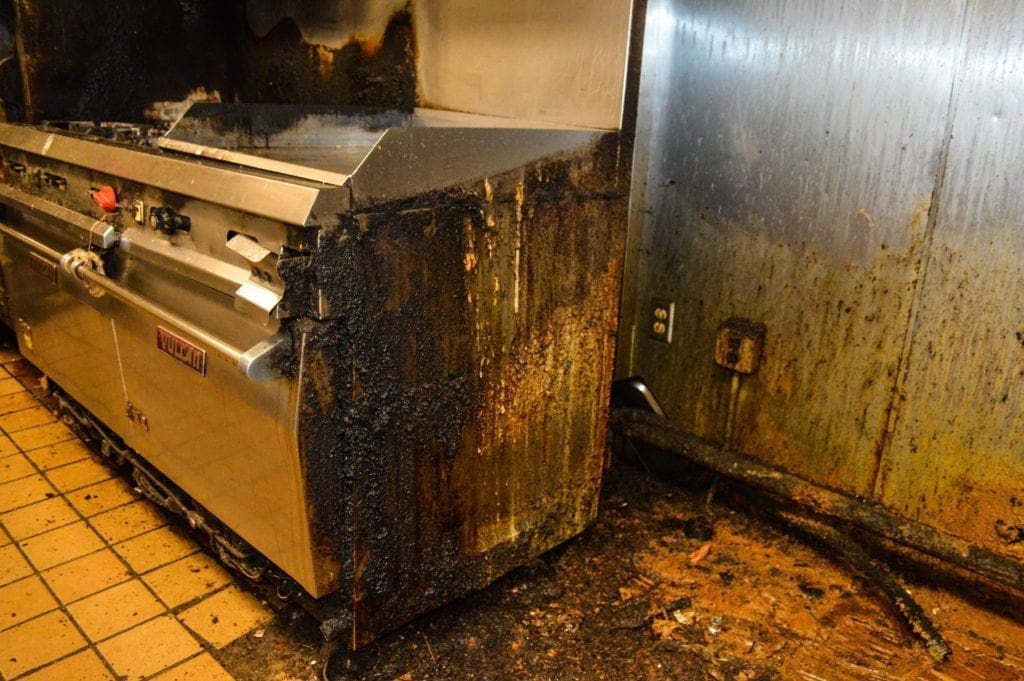 A dirty oven.