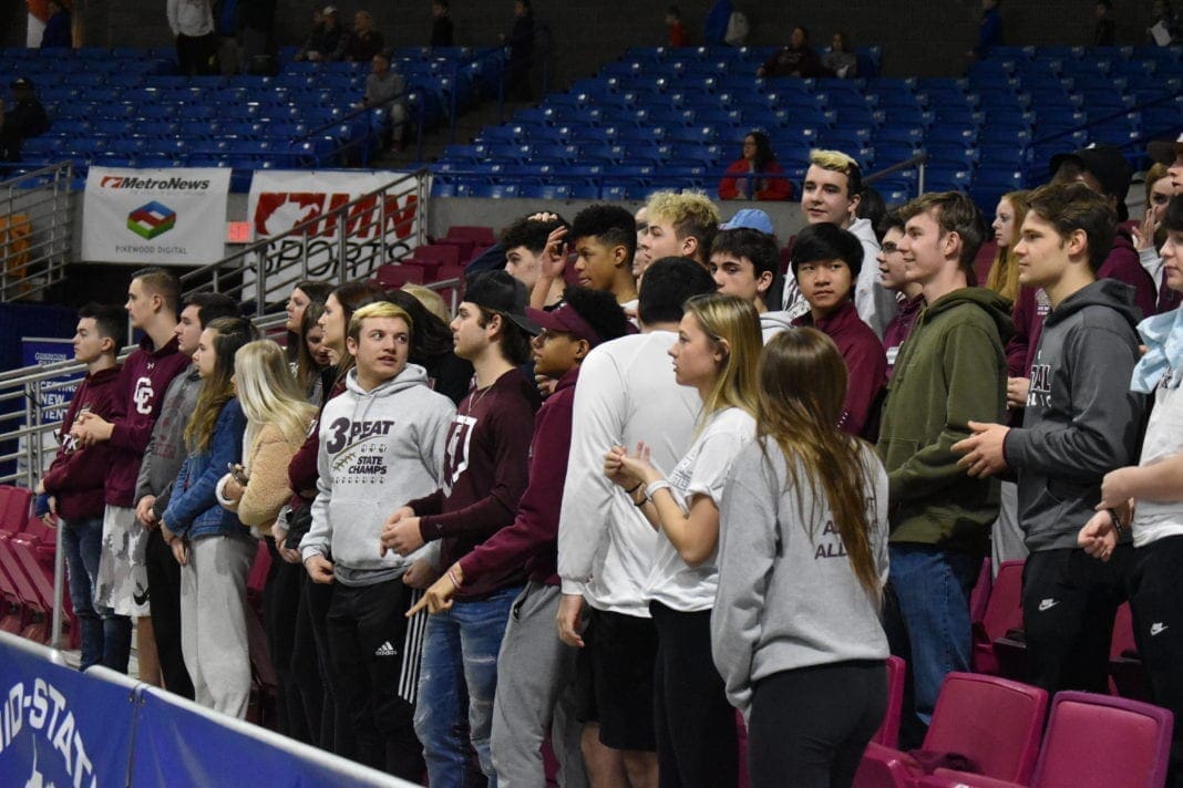 Wheeling Central's Student Section for the Girls State Basketball Tournament