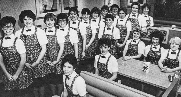 A photo of a number of waitresses.