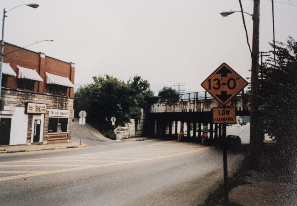 A color photo of a train trestle.