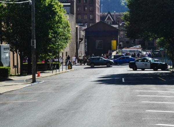 A photo of people protesting.