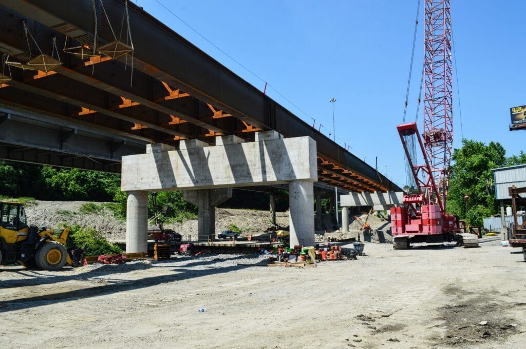 The construction of interstate bridges.
