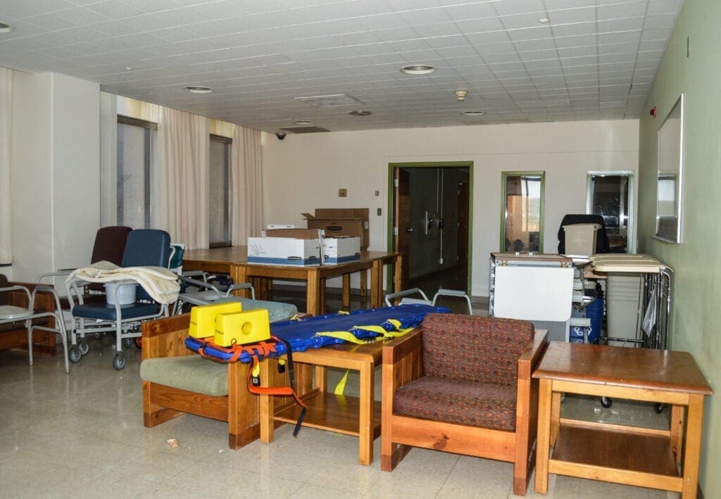A common room in a hospital.