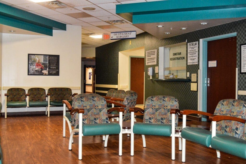 An emergency room waiting room.