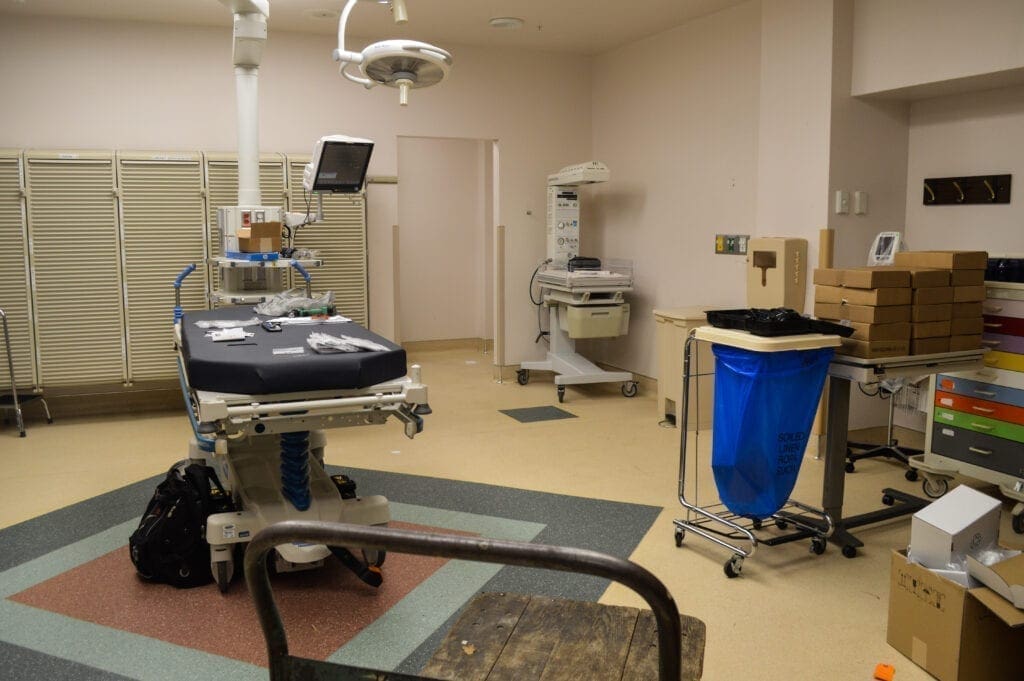 a Treatment room in a hospital.