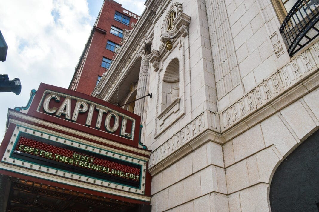 The front of a theatre.