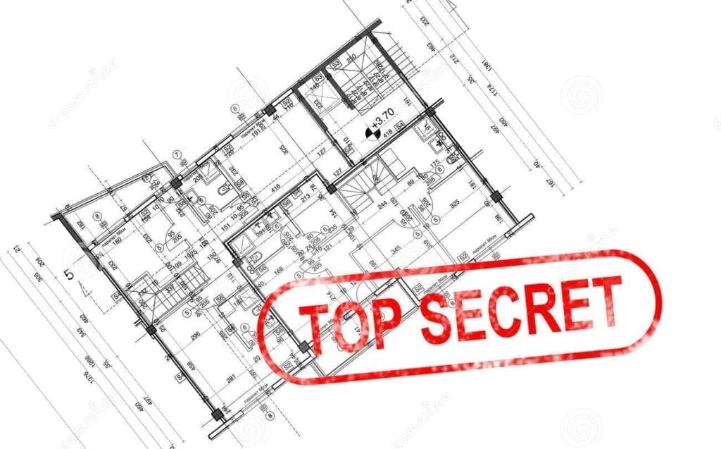 A blueprint that is top secret.