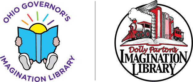 Logos for both the Ohio Governor's Imagination Library and Dolly Parton's Imagination Library