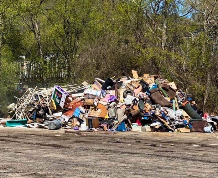 A pile of trash on Wheeling Island