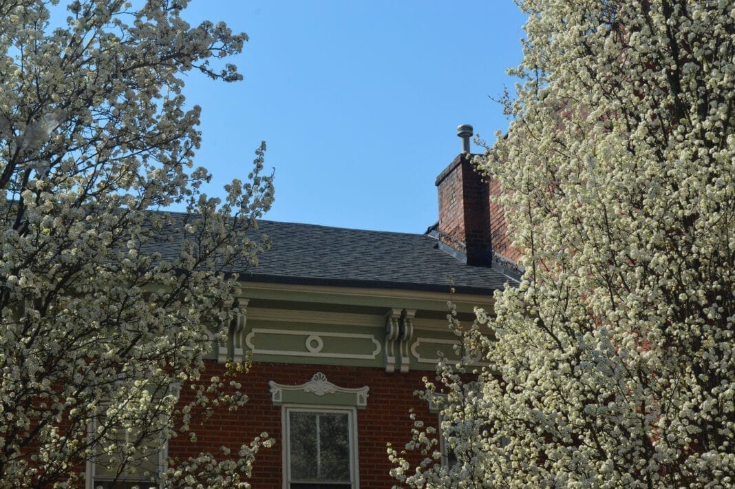 The top of a roof.