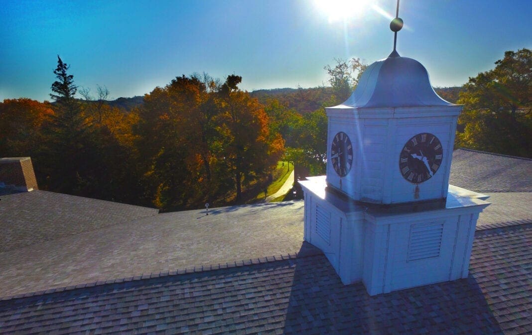 The top of a building.