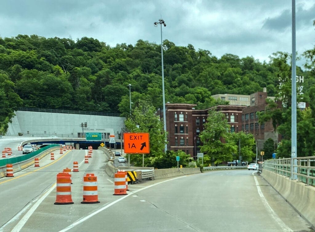 I70 interstate exit ramp.