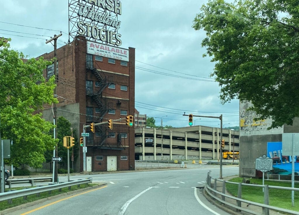 An empty exit ramp.