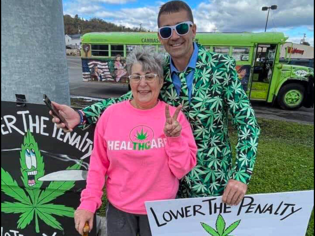 A man with an older woman.