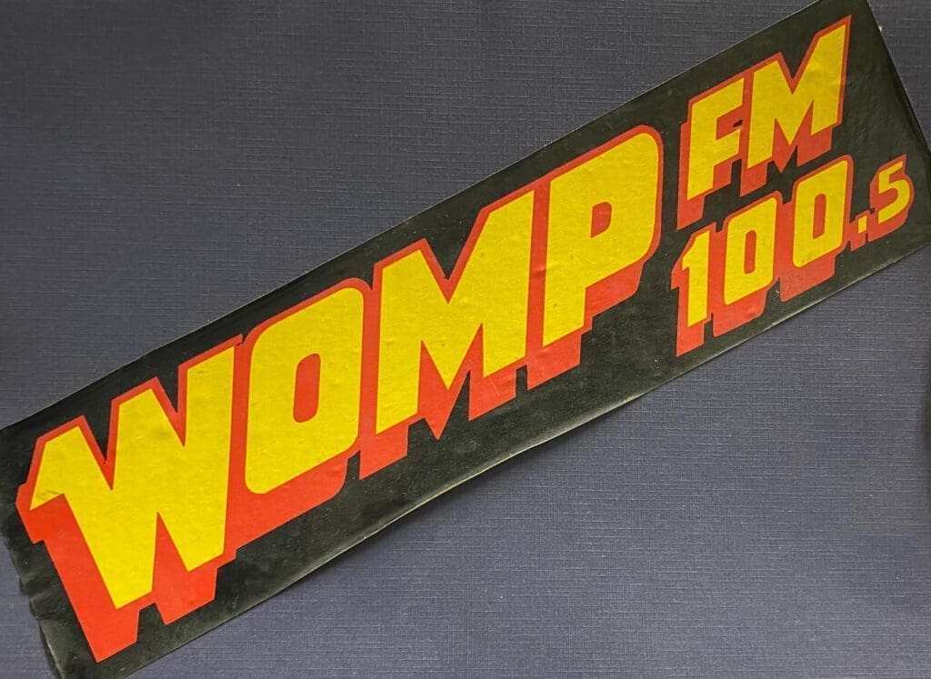 A bumper sticker for a radio station.