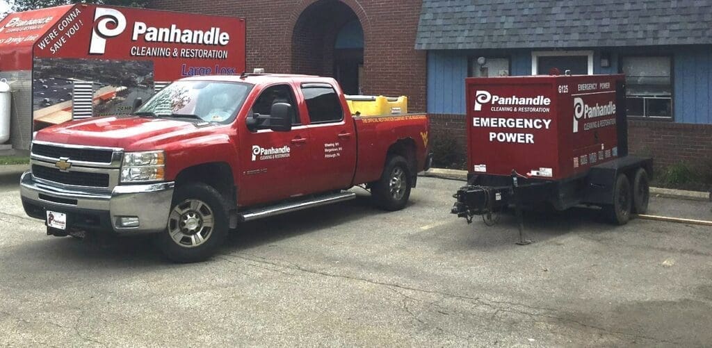 A truck and a generator.