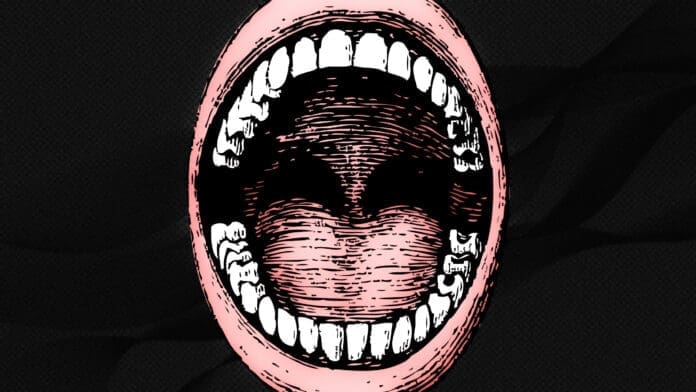 PNG vintage open mouth clipart, transparent background. Free public domain CC0 graphicMore: View public domain image source <a href="https://openclipart.org/detail/1040/open-mouth" target="_blank" rel="noopener">here</a>