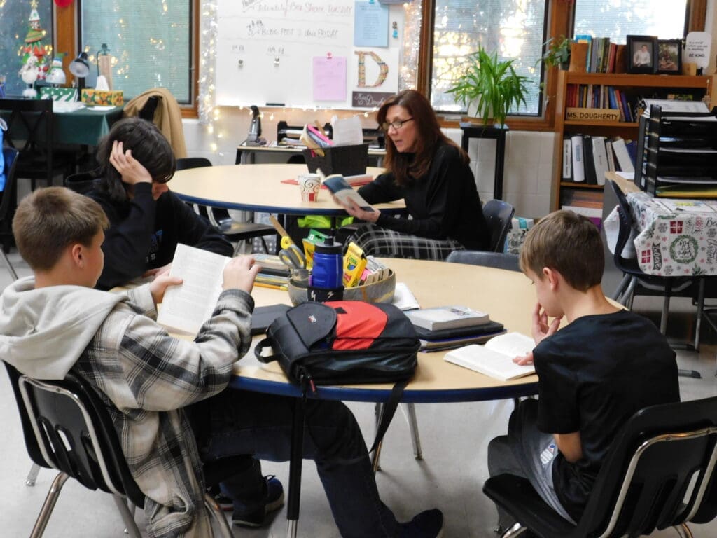 There are people in the room.