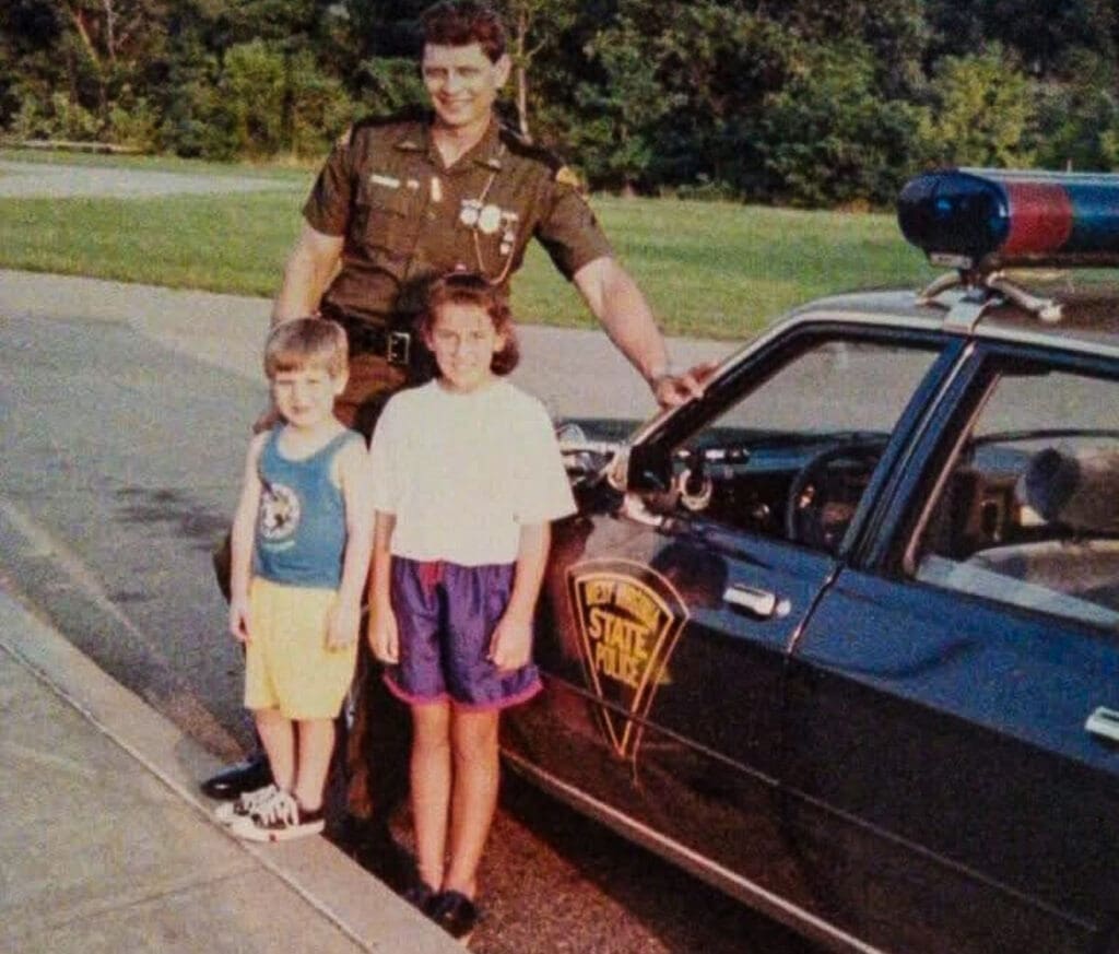 A man with two kids.