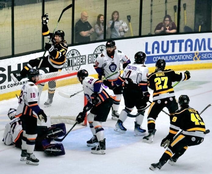 A hockey game.