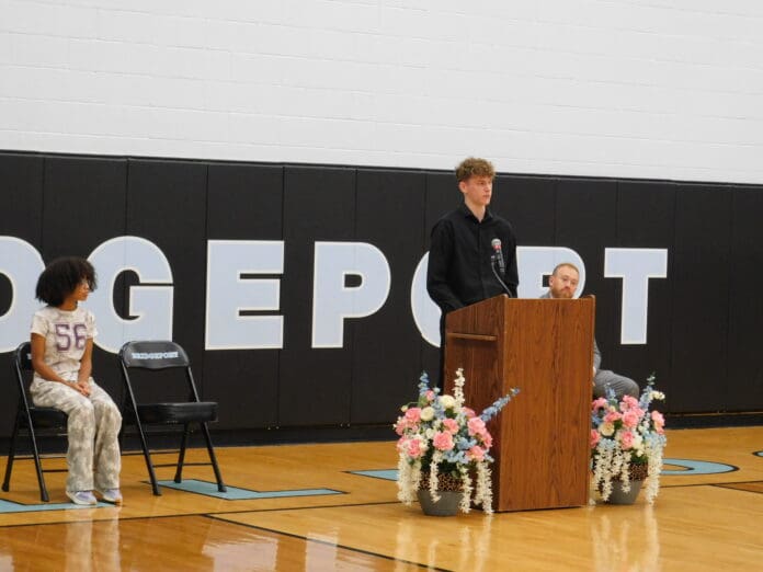 Sept 11 Assembly_04 A student speaking.